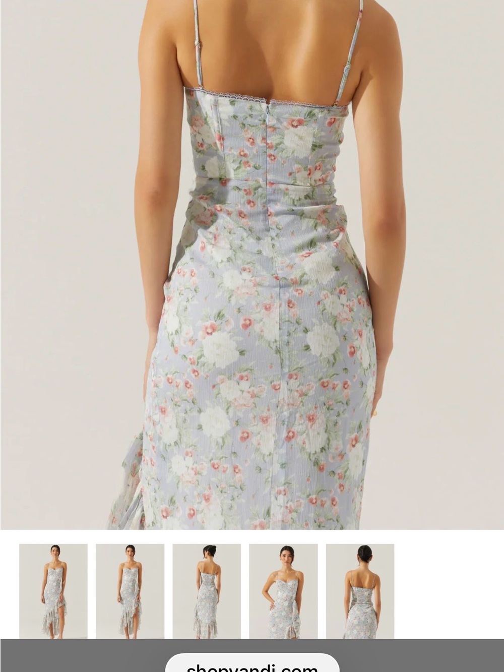 Astr Floral Pastel Bustier Ruffle Slip Dress - Picture 3 of 4